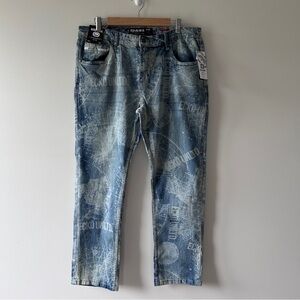 Ecko Unlimited Denim Jeans Men's Size 36 Vintage Wash Retro Y2k streetwear